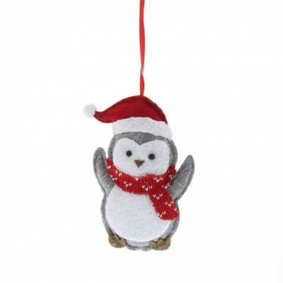 Festive 10cm Hanging Grey Jolly Penguin P044710
